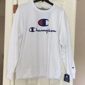 NWT Champion White logo Sweater